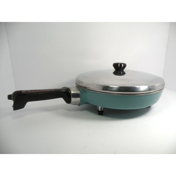 Vintage General Electric Electric Skillet With Lid Adjustable Heat Control Alumi - Picture 2 of 16